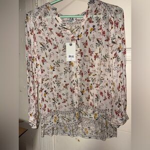 Lucky Brand Cream Flowered Blouse